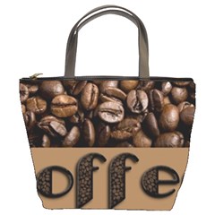 Funny Coffee Beans Brown Typography Bucket Bags by yoursparklingshop