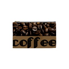 Funny Coffee Beans Brown Typography Cosmetic Bag (small)  by yoursparklingshop