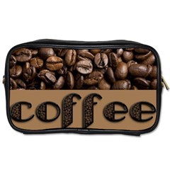 Funny Coffee Beans Brown Typography Toiletries Bags by yoursparklingshop