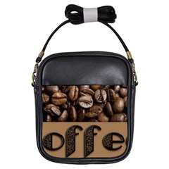 Funny Coffee Beans Brown Typography Girls Sling Bags by yoursparklingshop