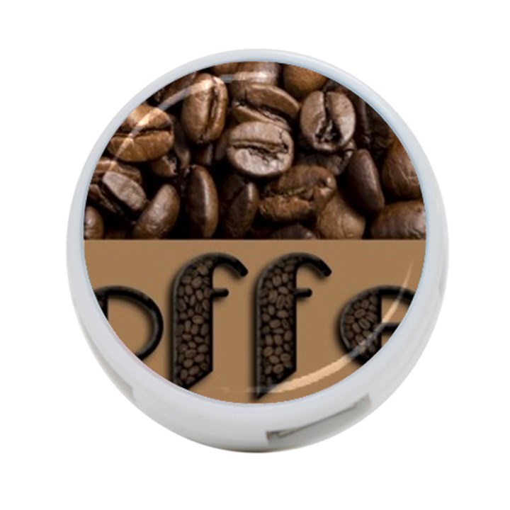 Funny Coffee Beans Brown Typography 4-Port USB Hub (Two Sides) 