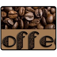 Funny Coffee Beans Brown Typography Fleece Blanket (medium) 