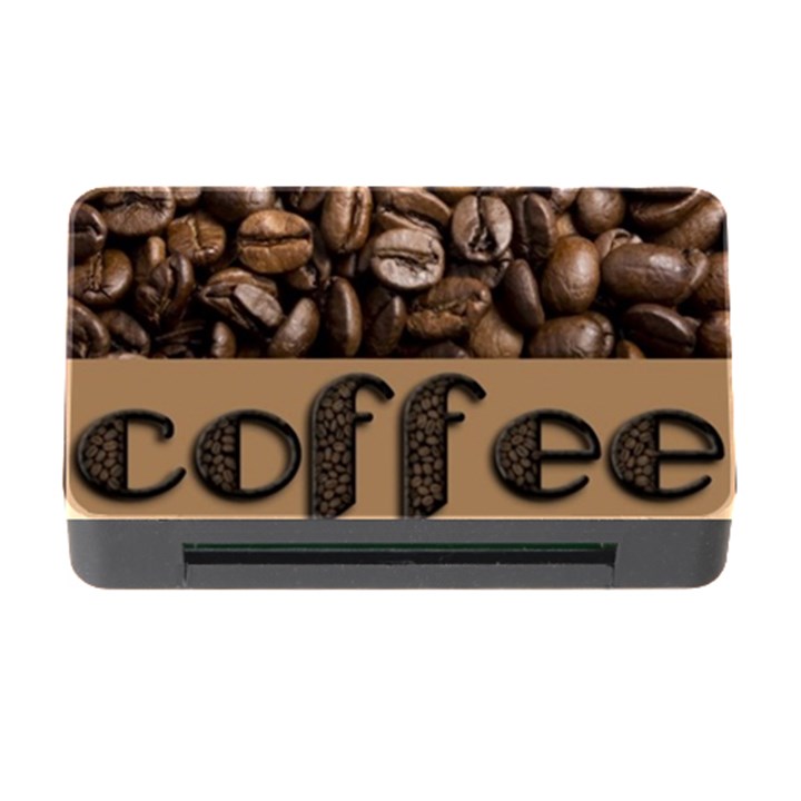 Funny Coffee Beans Brown Typography Memory Card Reader with CF