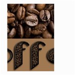 Funny Coffee Beans Brown Typography Small Garden Flag (Two Sides) Front