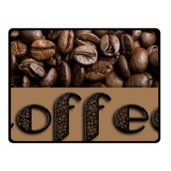 Funny Coffee Beans Brown Typography Double Sided Fleece Blanket (small)  by yoursparklingshop