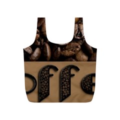 Funny Coffee Beans Brown Typography Full Print Recycle Bags (s)  by yoursparklingshop