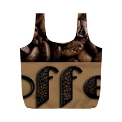 Funny Coffee Beans Brown Typography Full Print Recycle Bags (m) 