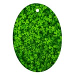 Shamrock Clovers Green Irish St  Patrick Ireland Good Luck Symbol 8000 Sv Ornament (Oval)  Front