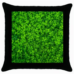 Shamrock Clovers Green Irish St  Patrick Ireland Good Luck Symbol 8000 Sv Throw Pillow Case (black) by yoursparklingshop