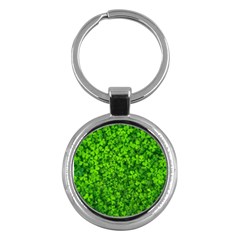 Shamrock Clovers Green Irish St  Patrick Ireland Good Luck Symbol 8000 Sv Key Chains (round)  by yoursparklingshop