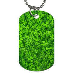 Shamrock Clovers Green Irish St  Patrick Ireland Good Luck Symbol 8000 Sv Dog Tag (one Side) by yoursparklingshop