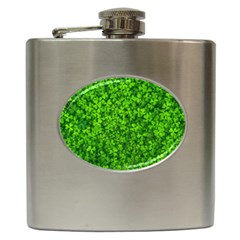 Shamrock Clovers Green Irish St  Patrick Ireland Good Luck Symbol 8000 Sv Hip Flask (6 Oz) by yoursparklingshop