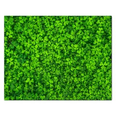 Shamrock Clovers Green Irish St  Patrick Ireland Good Luck Symbol 8000 Sv Rectangular Jigsaw Puzzl by yoursparklingshop