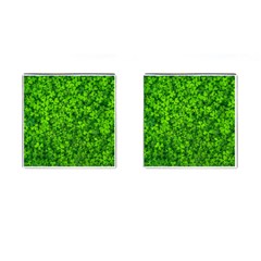 Shamrock Clovers Green Irish St  Patrick Ireland Good Luck Symbol 8000 Sv Cufflinks (square) by yoursparklingshop