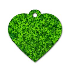 Shamrock Clovers Green Irish St  Patrick Ireland Good Luck Symbol 8000 Sv Dog Tag Heart (two Sides) by yoursparklingshop