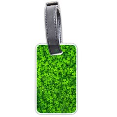 Shamrock Clovers Green Irish St  Patrick Ireland Good Luck Symbol 8000 Sv Luggage Tags (one Side)  by yoursparklingshop