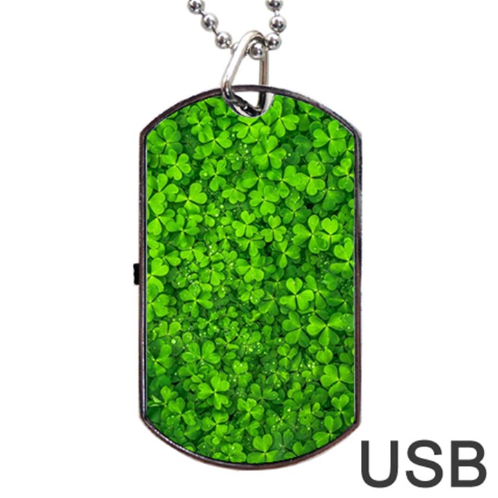 Shamrock Clovers Green Irish St  Patrick Ireland Good Luck Symbol 8000 Sv Dog Tag USB Flash (One Side)