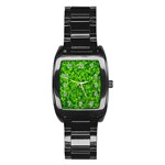 Shamrock Clovers Green Irish St  Patrick Ireland Good Luck Symbol 8000 Sv Stainless Steel Barrel Watch Front