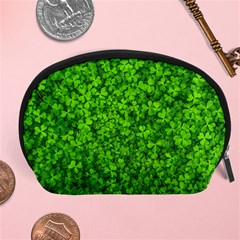 Shamrock Clovers Green Irish St  Patrick Ireland Good Luck Symbol 8000 Sv Accessory Pouches (large)  by yoursparklingshop