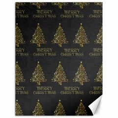 Merry Christmas Tree Typography Black And Gold Festive Canvas 18  X 24   by yoursparklingshop