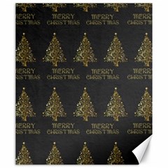 Merry Christmas Tree Typography Black And Gold Festive Canvas 20  X 24   by yoursparklingshop