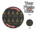 Merry Christmas Tree Typography Black And Gold Festive Playing Cards 54 (Round)  Front - Joker2