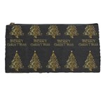 Merry Christmas Tree Typography Black And Gold Festive Pencil Cases Front