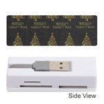 Merry Christmas Tree Typography Black And Gold Festive Memory Card Reader (Stick)  Front