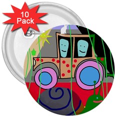 Tractor 3  Buttons (10 Pack)  by Valentinaart