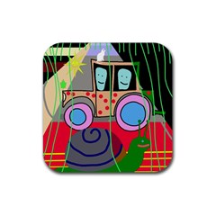 Tractor Rubber Coaster (square)  by Valentinaart