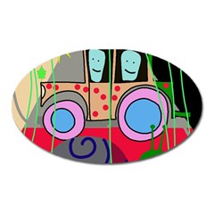 Tractor Oval Magnet by Valentinaart