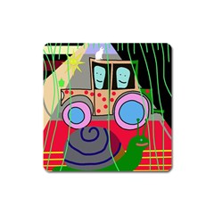 Tractor Square Magnet by Valentinaart