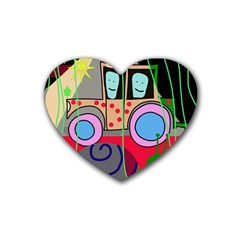 Tractor Rubber Coaster (heart)  by Valentinaart