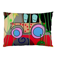 Tractor Pillow Case (two Sides) by Valentinaart