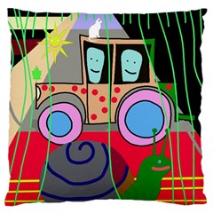 Tractor Large Flano Cushion Case (one Side)