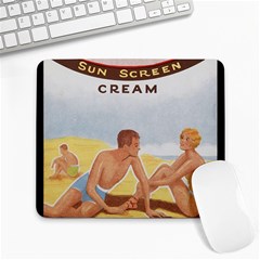 Vintage Summer Sunscreen Advertisement Large Mousepads by yoursparklingshop