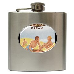 Vintage Summer Sunscreen Advertisement Hip Flask (6 Oz) by yoursparklingshop