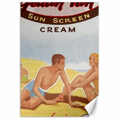 Vintage Summer Sunscreen Advertisement Canvas 12  X 18   by yoursparklingshop