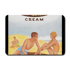 Vintage Summer Sunscreen Advertisement Small Doormat  by yoursparklingshop