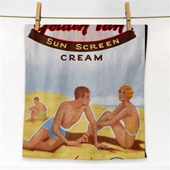 Vintage Summer Sunscreen Advertisement Face Towel by yoursparklingshop