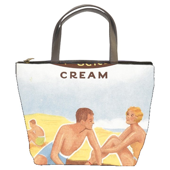 Vintage Summer Sunscreen Advertisement Bucket Bags