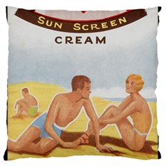 Vintage Summer Sunscreen Advertisement Large Cushion Case (one Side) by yoursparklingshop