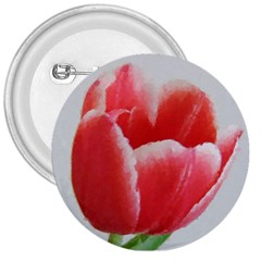 Red Tulip Watercolor Painting 3  Buttons by picsaspassion