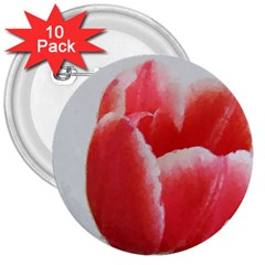 Red Tulip Watercolor Painting 3  Buttons (10 Pack)  by picsaspassion