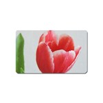 Red Tulip Watercolor Painting Magnet (Name Card) Front