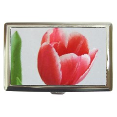 Red Tulip Watercolor Painting Cigarette Money Cases by picsaspassion