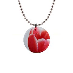 Red Tulip Watercolor Painting Button Necklaces by picsaspassion