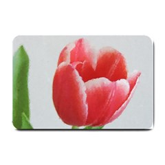 Red Tulip Watercolor Painting Small Doormat  by picsaspassion