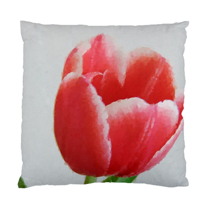 Red Tulip Watercolor Painting Standard Cushion Case (One Side)