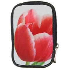 Red Tulip Watercolor Painting Compact Camera Cases by picsaspassion